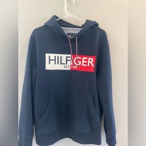 Tommy Hilfiger Sweatshirt Hoodie Men’s Large Blue and Red Classic Logo